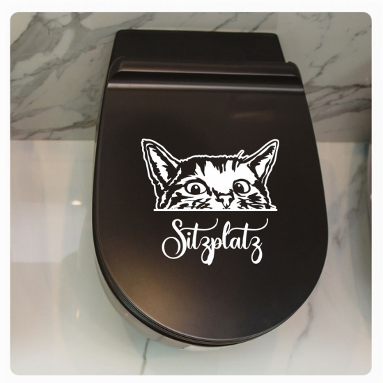 Katze Tigerkatze Sitzplatz WC Deckel Aufkleber Badezimmer BAD TDA065